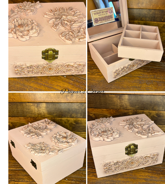 Handcrafted Dusty Pink Jewelry Box