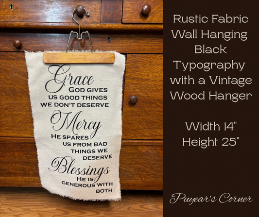 Canvas Hanger Grace, Mercy & Blessings