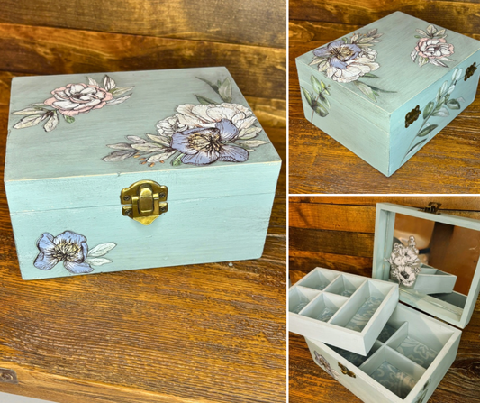 Handcrafted Baby Blue Jewelry Box